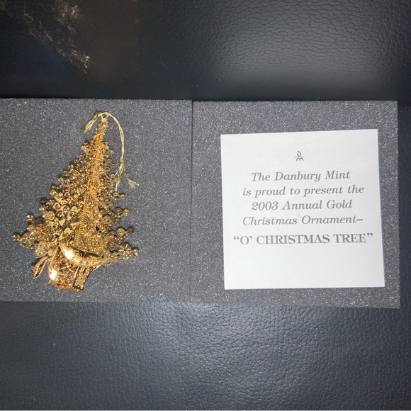 Other - 2003 Annual Gold Christmas Ornament “O’ Christmas Tree” By Danbury Mint
